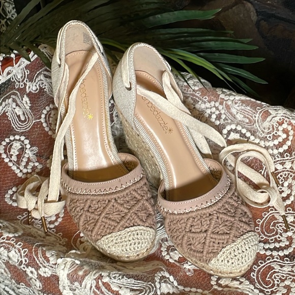 Shoe Dazzle Shoes - Connee Lace Up Espadrille Wedge
